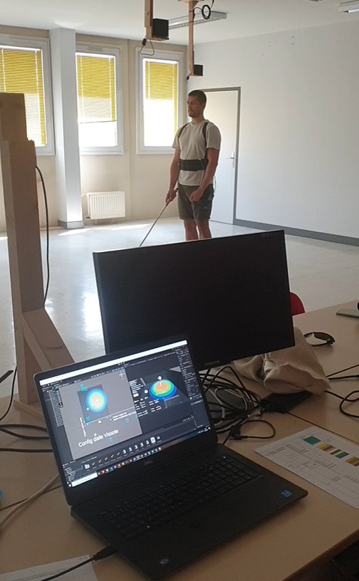 Joran Tanquerel effectuant le test du projet SAM GUIDE