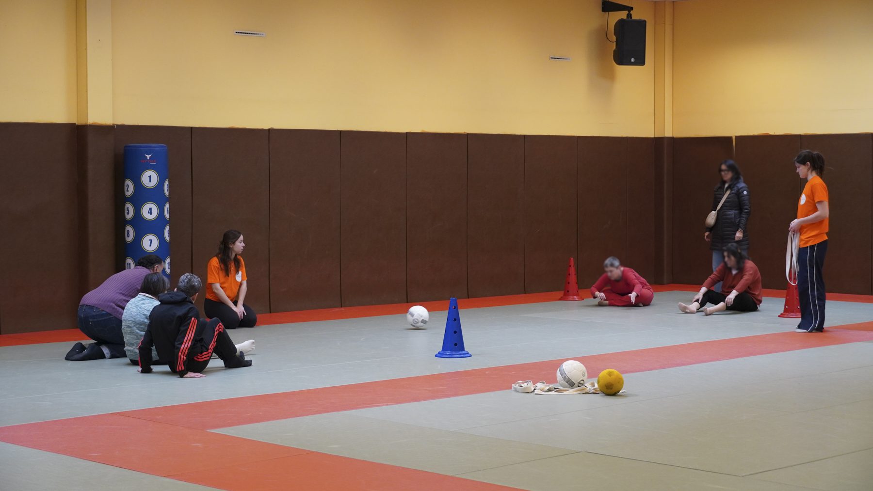 Des personnes participent à un atelier de Torball