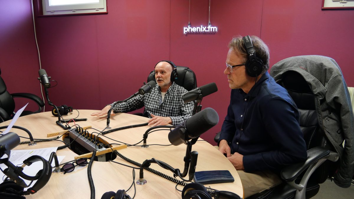 Jean-Marc Lemonnier et Emmanuel Auvray, enseignants chercheurs, à la radio Phénix